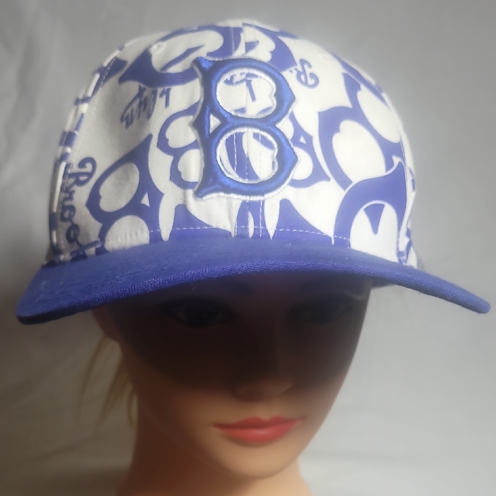 Blue and White Baseball Cap